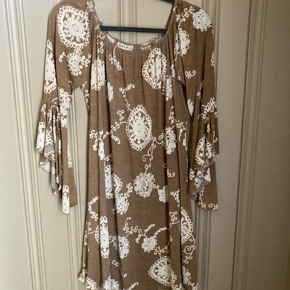 Light Brown Print Dress